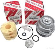 🔍 genuine 04152-yzza1 oil filters with crush washers and metal housing/cap - perfect for select 2.5, 2.7, 3.5 engines in camry, rav4, highlander, sienna, tundra, tacoma, and more logo