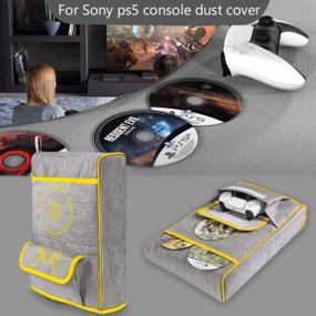 img 3 attached to Protect Your PS5 Controller With MASiKEN Console Cover - 12 Disc Pockets, Easy Cable Access, Soft Velvet Lining, And Vibrant Yellow Color
