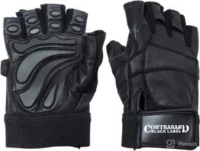 img 4 attached to 🧤 Optimized for SEO: Black Label 5890 Premium Leather Standard Style Gloves with Rubber Xtreme Traction Pads by Contraband