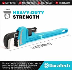 img 3 attached to Heavy Duty 14-Inch Pipe Wrench By DURATECH: Adjustable Plumbing Tool With Malleable Cast Iron Handle, GGG Standard Compliant