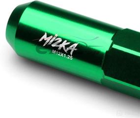 img 3 attached to 🔩 EzAuto Wrap Green 20 PCS M12x1.25 Spiked Lug Nuts: Extended Tuner Aluminum Wheels Rims Cap WN03