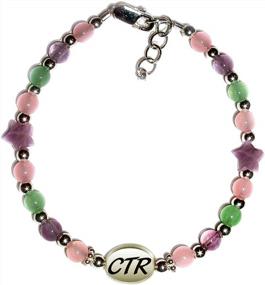 img 4 attached to 💎 Sterling Silver CTR Bracelet or Necklace for Girls (Ages 5-12) with Simulated Pearls and Crystals