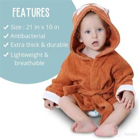img 1 attached to 🦊 BlueMello Baby Fox Bathrobe: Ultra-Soft Hooded Robe for Toddlers 0-6 Months – Essential Bath Towel for Infants