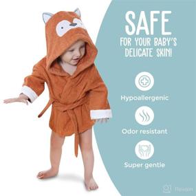 img 3 attached to 🦊 BlueMello Baby Fox Bathrobe: Ultra-Soft Hooded Robe for Toddlers 0-6 Months – Essential Bath Towel for Infants