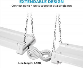 img 1 attached to Boost Your Workspace Lighting With LEONLITE 4Ft Motion Activated LED Shop Lights - Pack Of 4