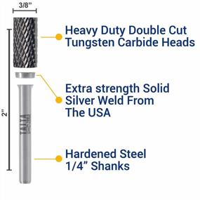 img 3 attached to 8PC Carbide Burr Set 1/4" Shank, Tungsten Double Cut Rotary Die Grinder Bits - Cutting Burrs For Milwaukee, Dewalt And Die Grinder Accessories - Wood Carving Metal Working - Free Screw Extractor Kit
