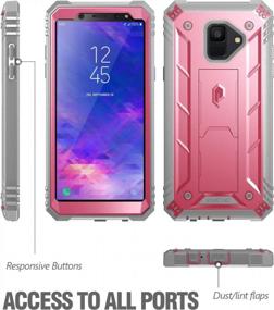 img 3 attached to Galaxy A6 Kickstand Rugged Case, Poetic Revolution Full-Body Rugged Heavy Duty Case With [Built-In-Screen Protector] For Samsung Galaxy A6 (2018)(Do Not Fit Galaxy A6 Plus) - Pink