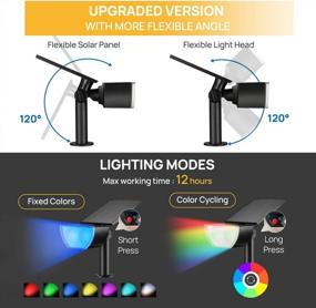 img 1 attached to 6 Pack Linkind Solar Spot Lights Outdoor - RGB Color Changing, IP67 Waterproof & Adjustable Panel For Yard Patio Trees