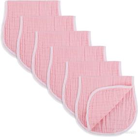 img 1 attached to Ultra Absorbent Muslin Baby Burp Cloths: 6 Layers of Softness - Pack of 6, Pink, 100% Cotton