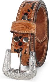 img 2 attached to 👨 Top-rated Western Leather Engraved Interchangeable Men's Accessories 7 941 06 Belts