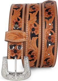 img 3 attached to 👨 Top-rated Western Leather Engraved Interchangeable Men's Accessories 7 941 06 Belts