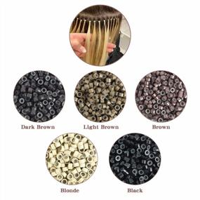 img 1 attached to 500Pcs 4Mm Micro Ring Beads Silicone Lined Hair Extensions 5Colors D.Brown