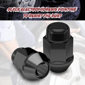 img 2 attached to Richeer 20PCS 1.4 Inch Black 12X1.5 Closed End Bulge Acorn Lug Nuts - Cone Seat - 19Mm Hex Wheel Lug Nut For Accord Civic Element HR-V Escape Sierra