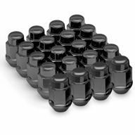 richeer 20pcs 1.4 inch black 12x1.5 closed end bulge acorn lug nuts - cone seat - 19mm hex wheel lug nut for accord civic element hr-v escape sierra logo