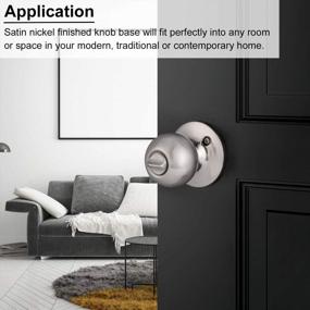 img 1 attached to Secure And Stylish: Knobonly 5 Pack Keyless Privacy Door Knobs For Bedroom And Bathroom With Brushed Nickel Finish