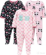 🔥 comfy and safe: simple joys by carter's flame resistant fleece footed pajamas for toddlers and baby girls (pack of 3) logo