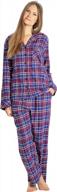 stay cozy all night with everdream women's long flannel cotton pajama set logo