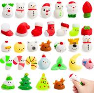 32 pcs christmas mochi squishies toys stress relief fidget mini squeeze goodie bag fillers for children with autism - perfect for christmas parties logo
