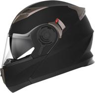 🏍️ yema ym-925 motorcycle modular full face helmet - dot approved casco moto moped street bike racing helmet for adult youth men and women - matte black, m logo