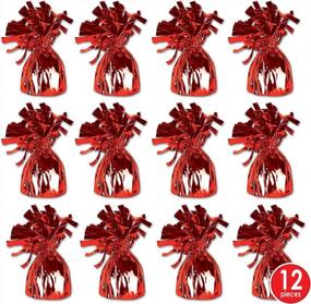 img 3 attached to Add A Pop Of Color To Your Party With Beistle Red Metallic Balloon Weights - Pack Of 12