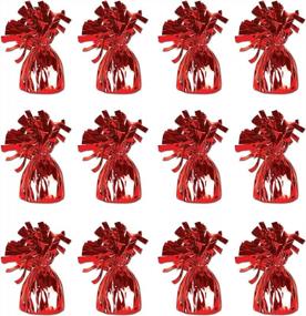 img 4 attached to Add A Pop Of Color To Your Party With Beistle Red Metallic Balloon Weights - Pack Of 12