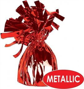 img 1 attached to Add A Pop Of Color To Your Party With Beistle Red Metallic Balloon Weights - Pack Of 12