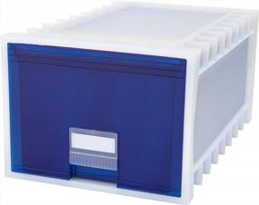 img 4 attached to Storex Letter Size Hanging File Archive Storage Box, 24-Inch, Frosted Blue (61104U01C)