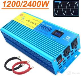 img 2 attached to IpowerBingo 1200W Pure Sine Wave Power Inverter: Convert 12V DC to 110V AC with LCD Display, 2 AC Outlets, and 2 Battery Cables - Ideal for Car, Boat, and More