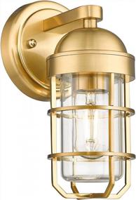 img 4 attached to Modern Brass Vanity Light Fixture - Emliviar GE255B BG Wall Sconce With Clear Tempered Glass, Gold Finish