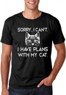 men's cat lover t-shirt: sorry, can't hang out, my cat and i have plans - cbtwear logo