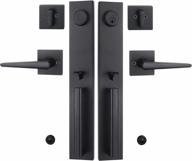 tmc iron black front double door handleset(keyed&dummy set, matte black) logo