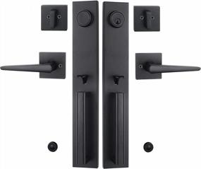 img 4 attached to TMC Iron Black Front Double Door Handleset(Keyed&Dummy Set, Matte Black)