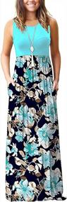 img 2 attached to Women'S Summer Maxi Dress: AUSELILY Sleeveless Loose Casual Long Dress With Pockets