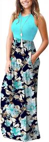 img 1 attached to Women'S Summer Maxi Dress: AUSELILY Sleeveless Loose Casual Long Dress With Pockets