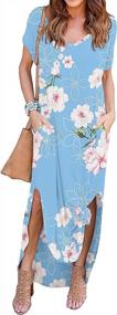 img 1 attached to GRECERELLE Women'S Casual Loose Pocket Long Dress Short Sleeve Split Maxi Dresses