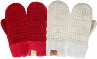 funky junque exclusives: cozy mittens for girls and boys with soft knit, warm lining and fun pom accents logo
