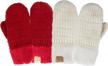 funky junque exclusives: cozy mittens for girls and boys with soft knit, warm lining and fun pom accents logo