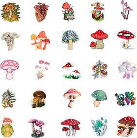 img 2 attached to 50 PCS Vinyl Waterproof Mushroom Stickers For Laptop, Skateboard, Water Bottles, Computer, Phone, Guitar & Bat Decals For Kids And Adults.