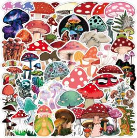 img 4 attached to 50 PCS Vinyl Waterproof Mushroom Stickers For Laptop, Skateboard, Water Bottles, Computer, Phone, Guitar & Bat Decals For Kids And Adults.