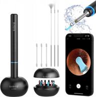 enhanced bebird m9 pro ear wax removal kit with camera, 6 led lights, 1080p hd ear scope, and soft ear scoops for easy cleaning - ideal for adults and kids - black logo