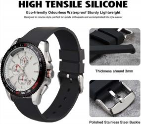 img 3 attached to WOCCI Watch Bands - High-Quality Silicone Rubber Straps With Stainless Steel Buckle (Available In 16Mm, 18Mm, 20Mm, 22Mm, And 24Mm Sizes)