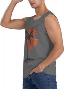 img 2 attached to Men'S Palm Tree Tank Tops - Sleeveless Beach Shirts, Casual Fitness Wear (S-3XL)