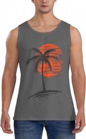 img 4 attached to Men'S Palm Tree Tank Tops - Sleeveless Beach Shirts, Casual Fitness Wear (S-3XL)
