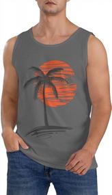 img 1 attached to Men'S Palm Tree Tank Tops - Sleeveless Beach Shirts, Casual Fitness Wear (S-3XL)