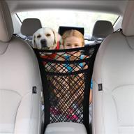 🚗 universal car net organizer, 3-layer mesh pocket for backseat barrier, dog kid cargo purse handbag holder, tissue storage, driver netting bag логотип