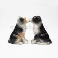 ptrading australian shepherd dogs 3 3/4'' tall magnetic salt and pepper shakers - adorable kitchen accessories for dog lovers! logo