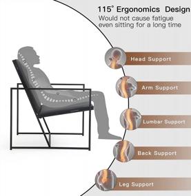 img 2 attached to Кресло ECOTOUGE с кожаным акцентом: добавьте современный штрих середины века в вашу гостиную или спальню