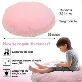 img 3 attached to 🎀 Multi-purpose Large Floor Pillow for Kids: Cushioned Seating, Reading Nook, and Playroom Essential - Pink