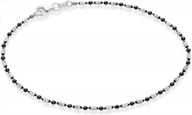 sterling silver diamond-cut anklet: miabella's italian-made bead ball chain for women and teens логотип