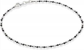 img 4 attached to Sterling Silver Diamond-Cut Anklet: MiaBella'S Italian-Made Bead Ball Chain For Women And Teens